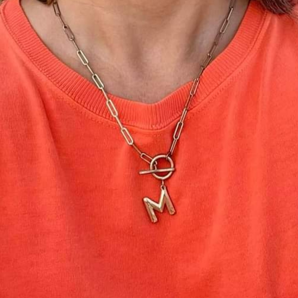 Initial Necklace "T"